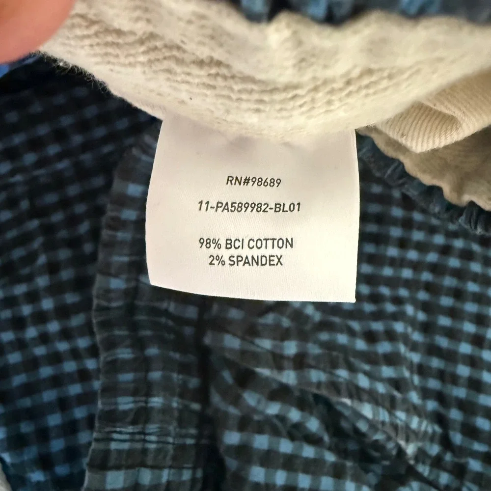 Todd Snyder Mens Blue Black Gingham Seersucker Drawstring Shorts PA589982-BL01 L